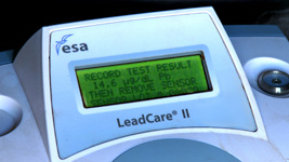 Lead tester readout